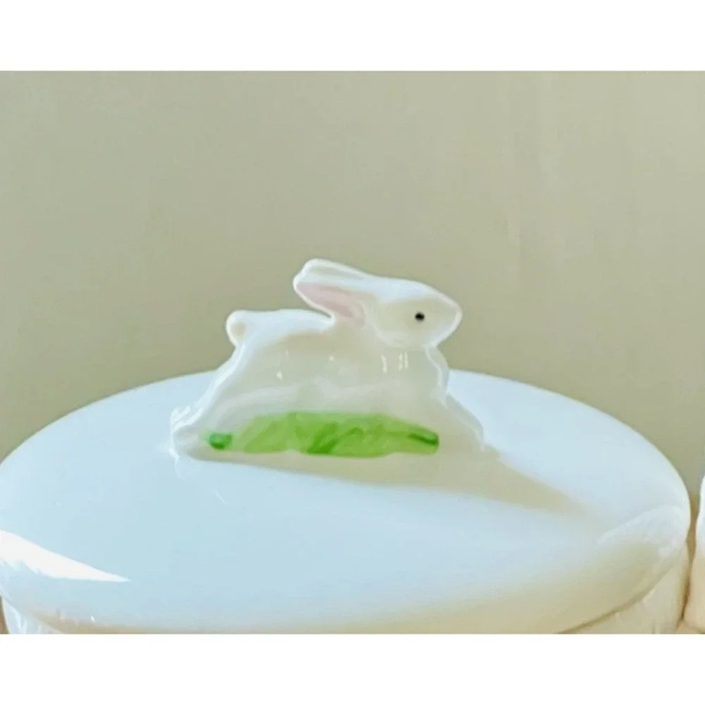 Lord & Taylor Vintage Condiment / Jam Jar Rabbit On Top Made in Japan With Knife